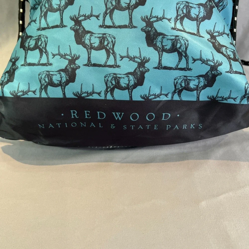 McGovern & Co Redwood National State Park Drawstring Bag Blue Elk Print Sackpack